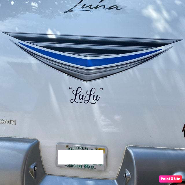 We had this designed for our new travel trailer, a 2018 InTech Luna. It came out perfect! We love it! Thank you!