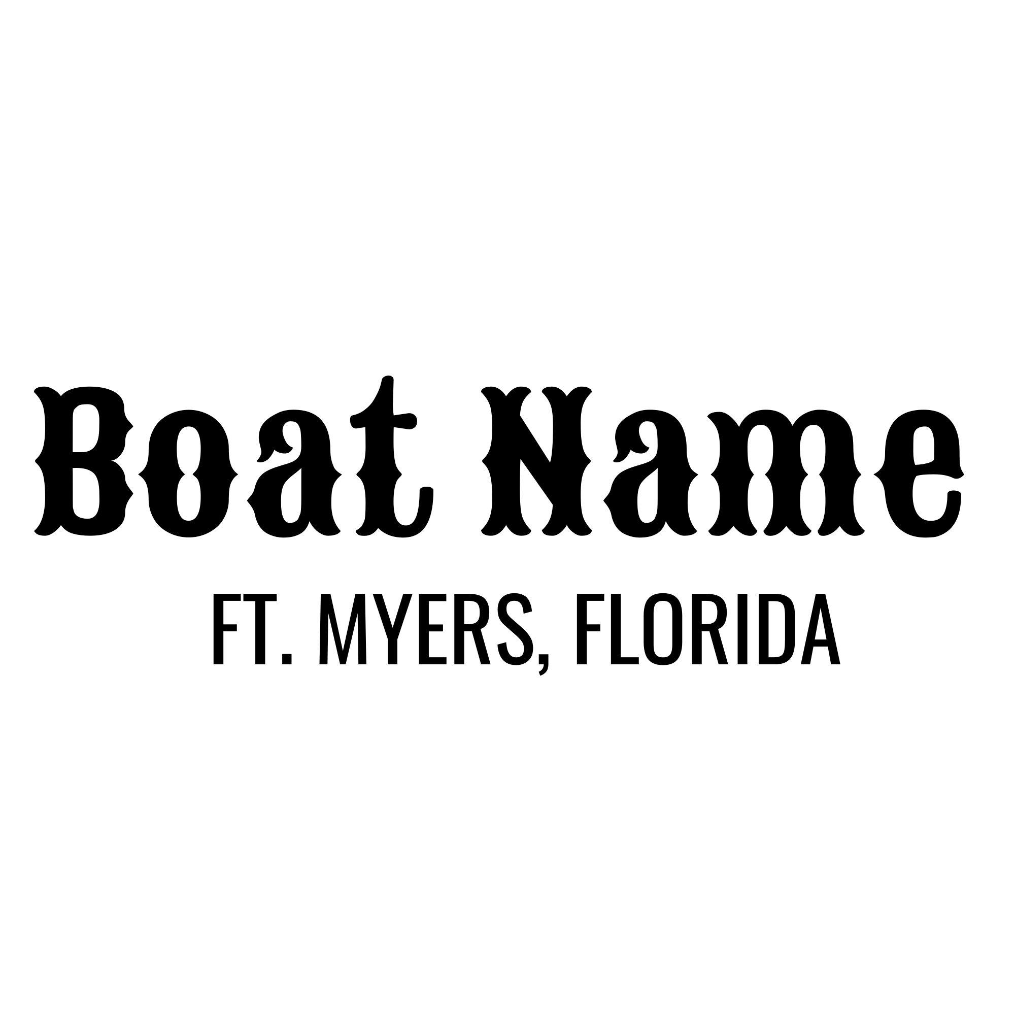 Personalized Boat Name Vinyl Decal with Hailing Port State - Permanent Marine-Grade for Signs, Speed boat, Fishing Vessel, Watercraft D28