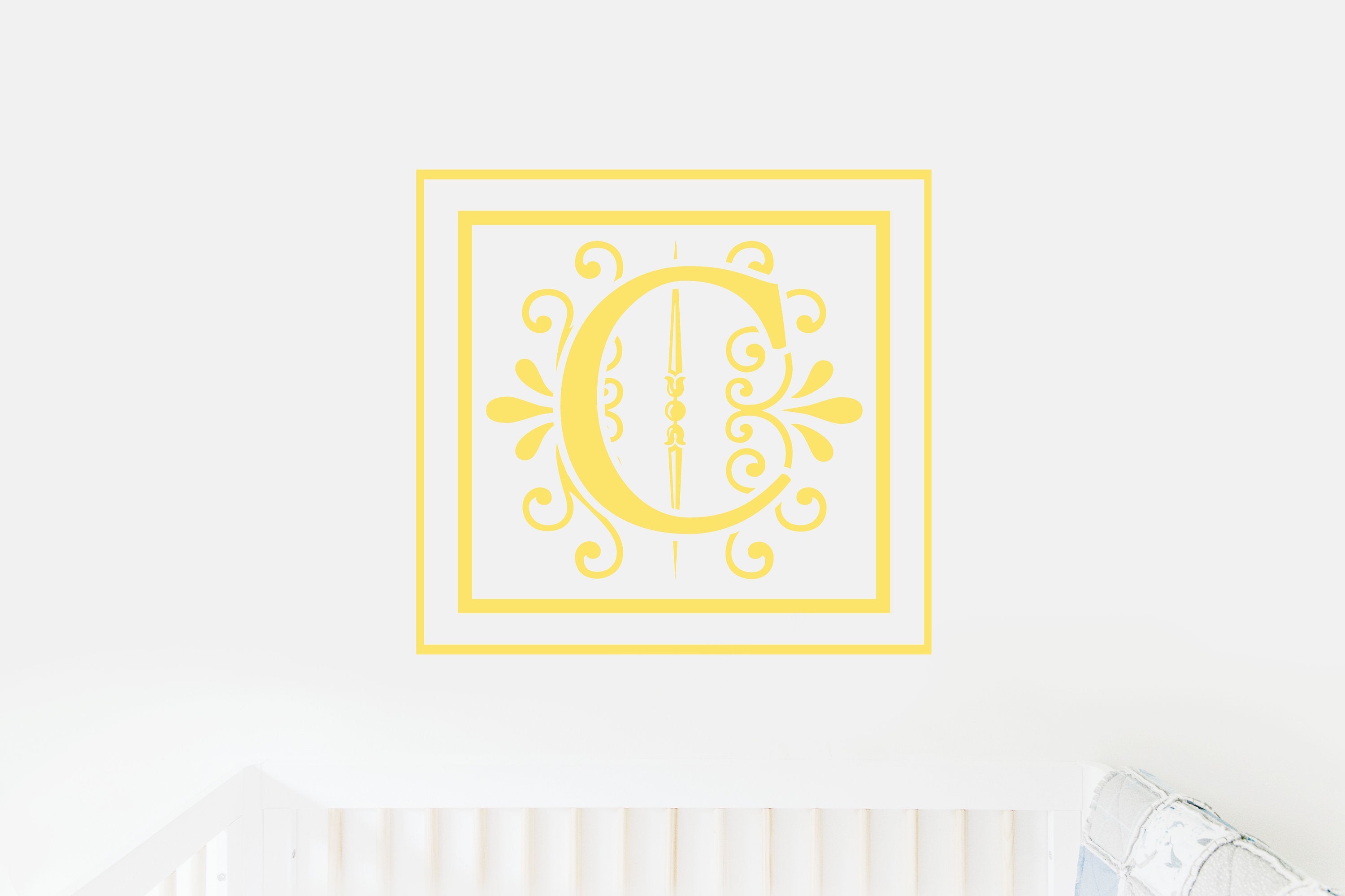 Monogram C Vinyl Decal for Walls, Nursery, Toddler Room, Crib, Kid's Room, Door Decor,