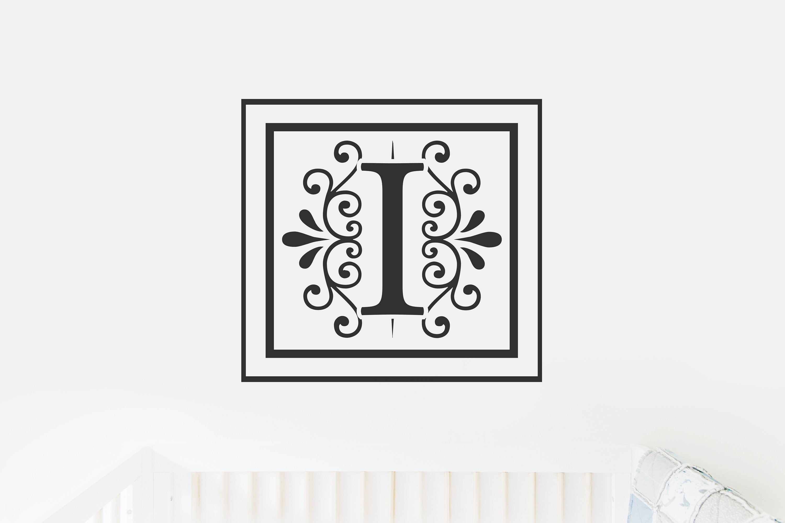 Monogram I Vinyl Decal for Wall Decor, Nursery, Toddler Room, Crib, Kid's Room, Door Decor,