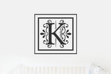 Monogram K Vinyl Decal for Wall Decor, Nursery, Toddler Room, Crib, Kid's Room, Door Decor,