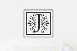Monogram J Vinyl Decal for Wall Decor, Nursery, Toddler Room, Crib, Kid's Room, Door Decor,