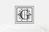 Monogram G Ornamental Vinyl Decal for Wall Decor, Nursery, Toddler Room, Crib, Kid's Room, Door Decor,