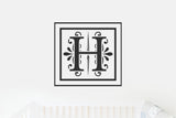Monogram H Vinyl Decal for Wall Decor, Nursery, Toddler Room, Crib, Kid's Room, Door Decor,