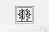 Letter P Monogram Decal - Sticky Vinyl Sign for Wall Decor, Nursery, Toddler Room, Crib, Kid's Room, Door Decor,