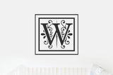 W Monogram Decal - Sticky Vinyl Sign for Wall Decor, Front Door, Entryway, House, Newlywed Gift, Housewarming,