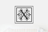 X Monogram Decal - Sticky Vinyl Sign for Wall Decor, Front Door, Entryway, House, Newlywed Gift, Housewarming,