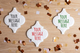 Customizable Arabesque Ceramic Tile Ornament for Christmas Holiday - Personalizable Gift