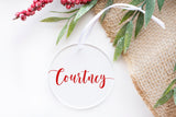 Custom Name Customizable Clear Round Acrylic Disc Place Card for Events, Weddings, Ornament - Personalizable Present Keepsake