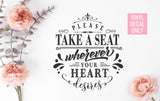 Please Take a Seat Wedding Decal, Engagement, Sticky Vinyl Decal for DIY Signs, Wedding Ceremony, Reception Decor, Engagement Party