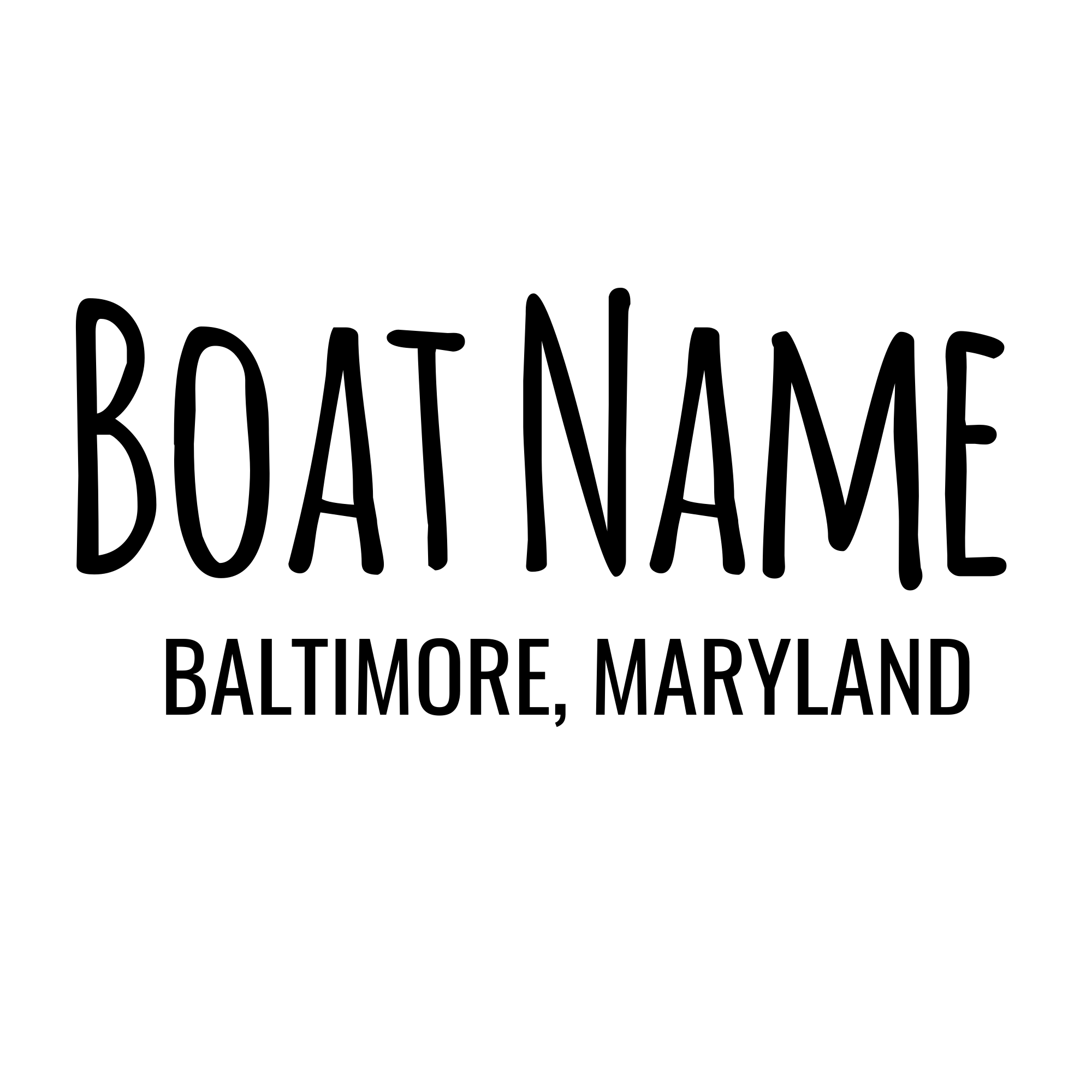 Personalized Boat Name Vinyl Decal with Hailing Port State - Permanent Marine-Grade for Signs, Speed boat, Fishing Vessel, Watercraft B3, B1