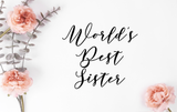 World's Best Sister Decal - Holiday Sister/Aunt/Mother/Mom Vinyl Decals for Home, Gifts, Businesses and More!