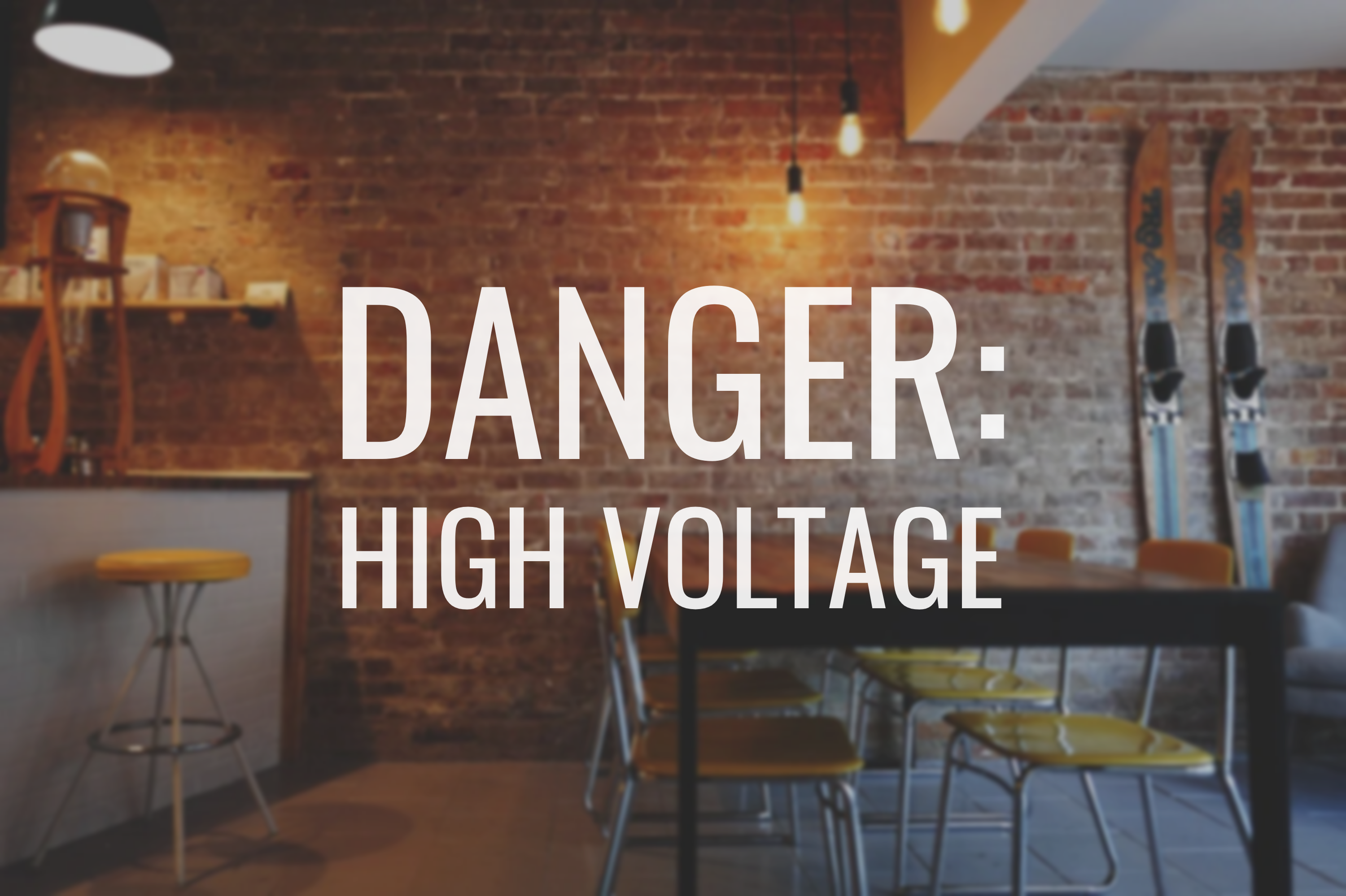 Danger High Voltage Decal - Vinyl Sticker for Businesses, Stores, Bars, Coffee Shops, Eatery, Cafeteria, Food Truck!