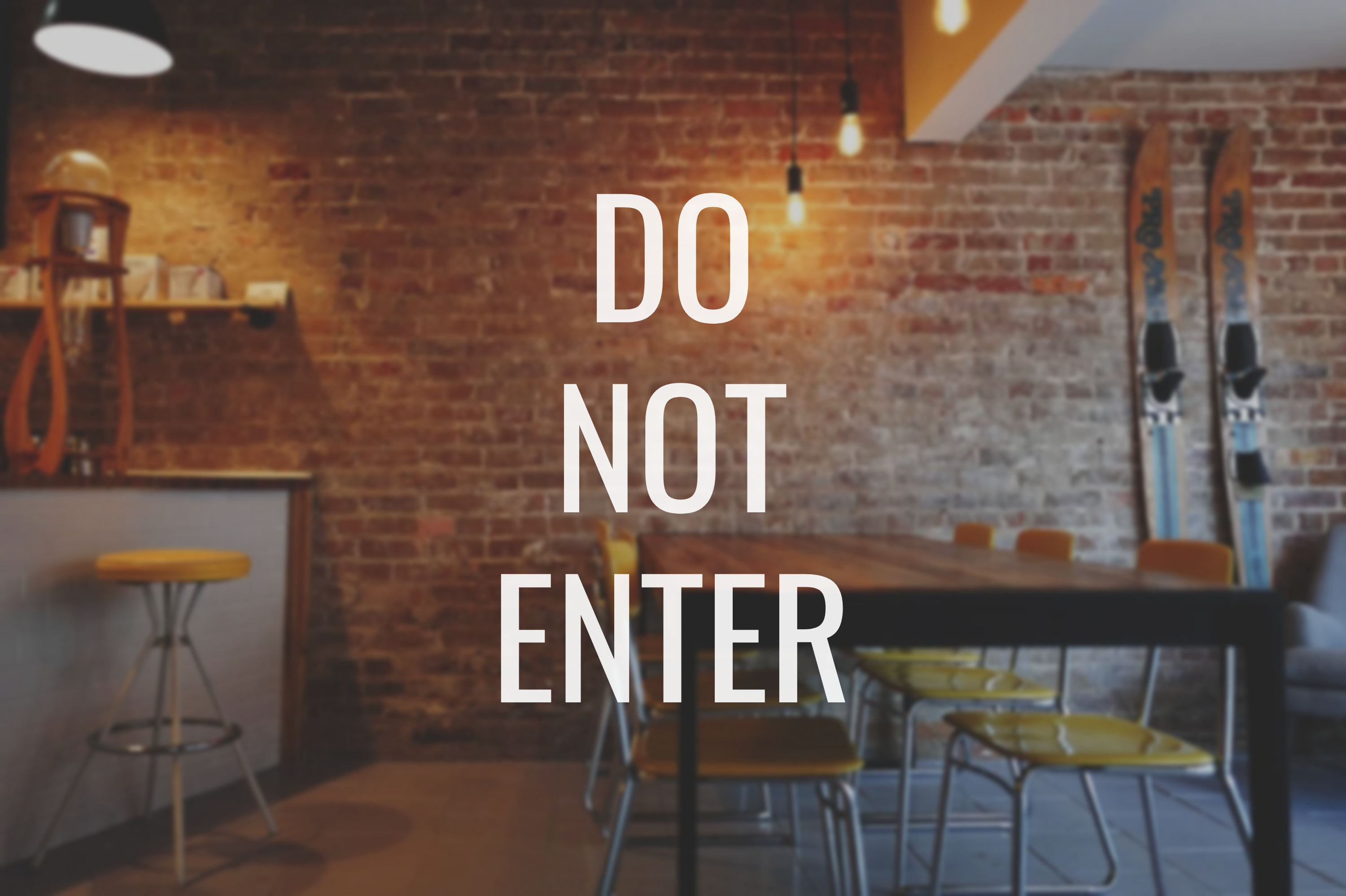 Do Not Enter Decal - Vinyl Sticker for Businesses, Stores, Bars, Coffee Shops, Eatery, Cafeteria, Food Truck!