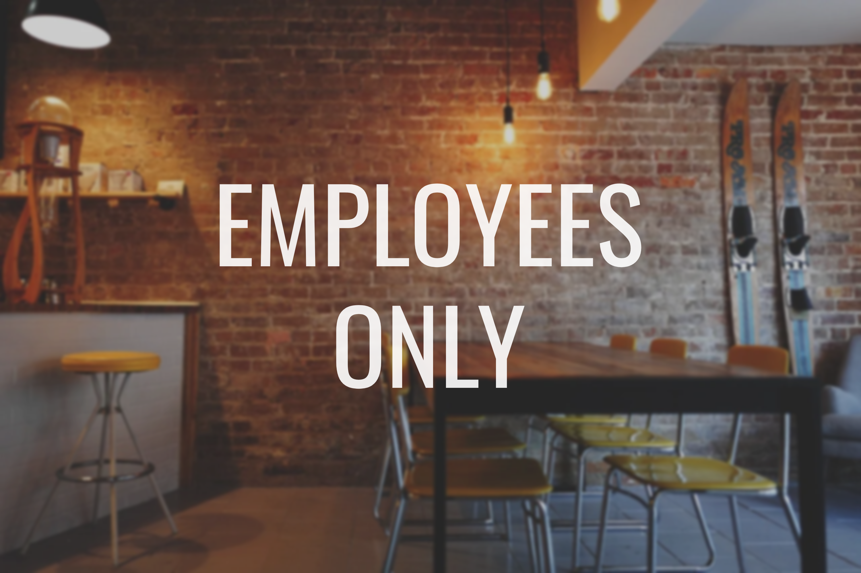 Employees Only Decal - Vinyl Sticker for Businesses, Stores, Bars, Coffee Shops, Eatery, Cafeteria, Food Truck!
