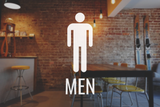 Men Restroom Decal with Symbol - Vinyl Sticker for Businesses, Stores, Bars, Coffee Shops, Eatery, Cafeteria, Food Truck!