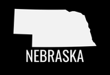 Nebraska State Map Car Decal - Permanent Vinyl Sticker for Cars, Vehicle, Doors, Windows, Laptop, and more!