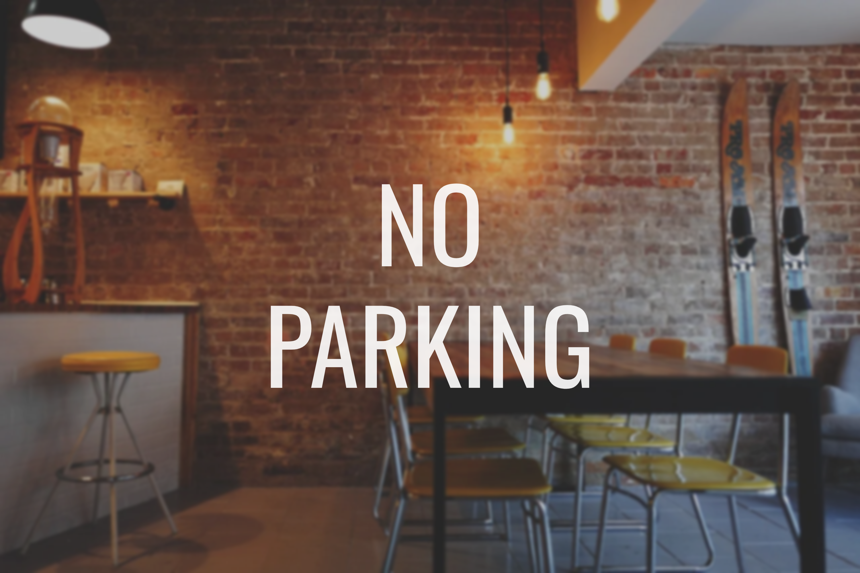 No Parking Decal - Vinyl Sticker for Businesses, Stores, Bars, Coffee Shops, Eatery, Cafeteria, Food Truck!