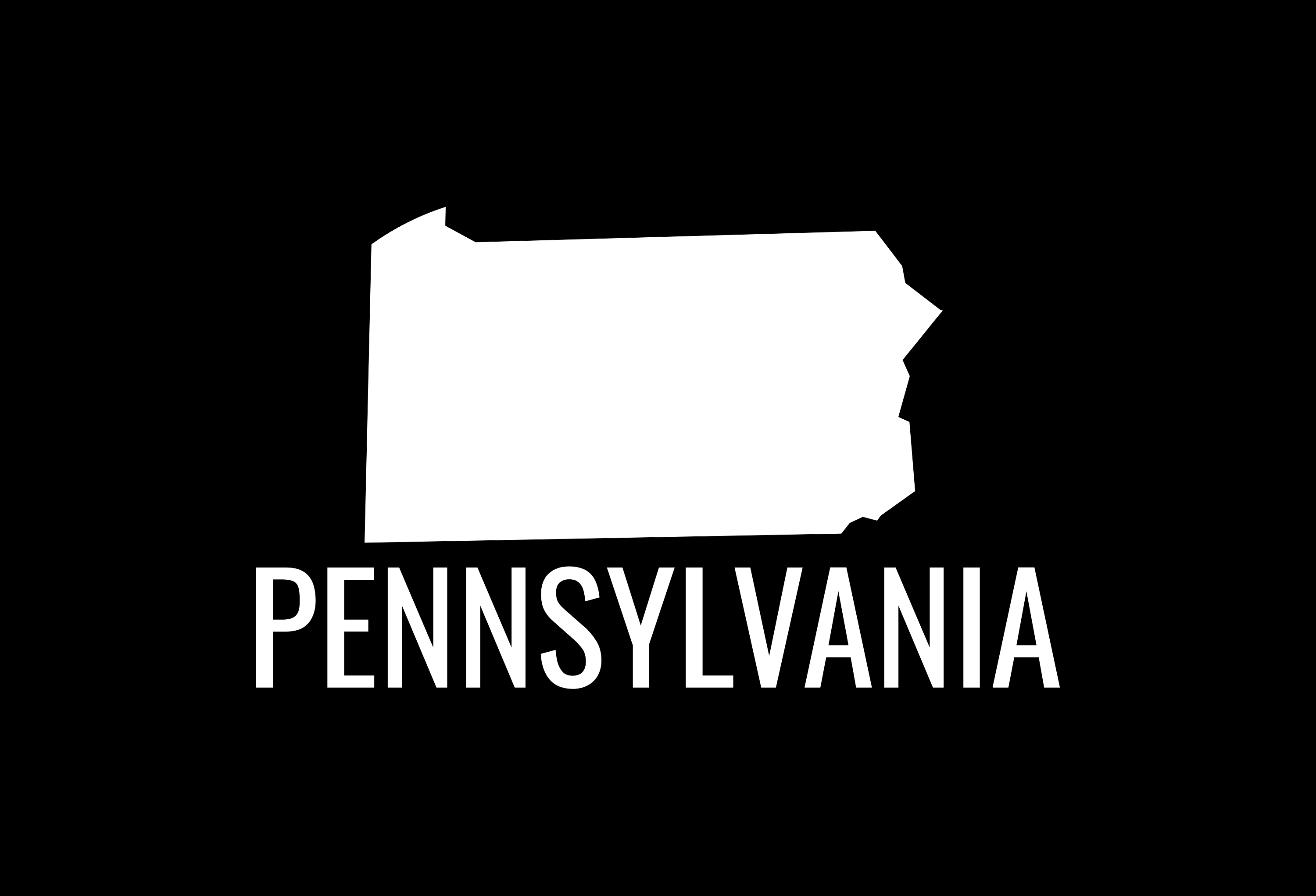 Pennsylvania State Map Car Decal - Permanent Vinyl Sticker for Cars, Vehicle, Doors, Windows, Laptop, and more!