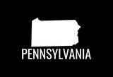Pennsylvania State Map Car Decal - Permanent Vinyl Sticker for Cars, Vehicle, Doors, Windows, Laptop, and more!