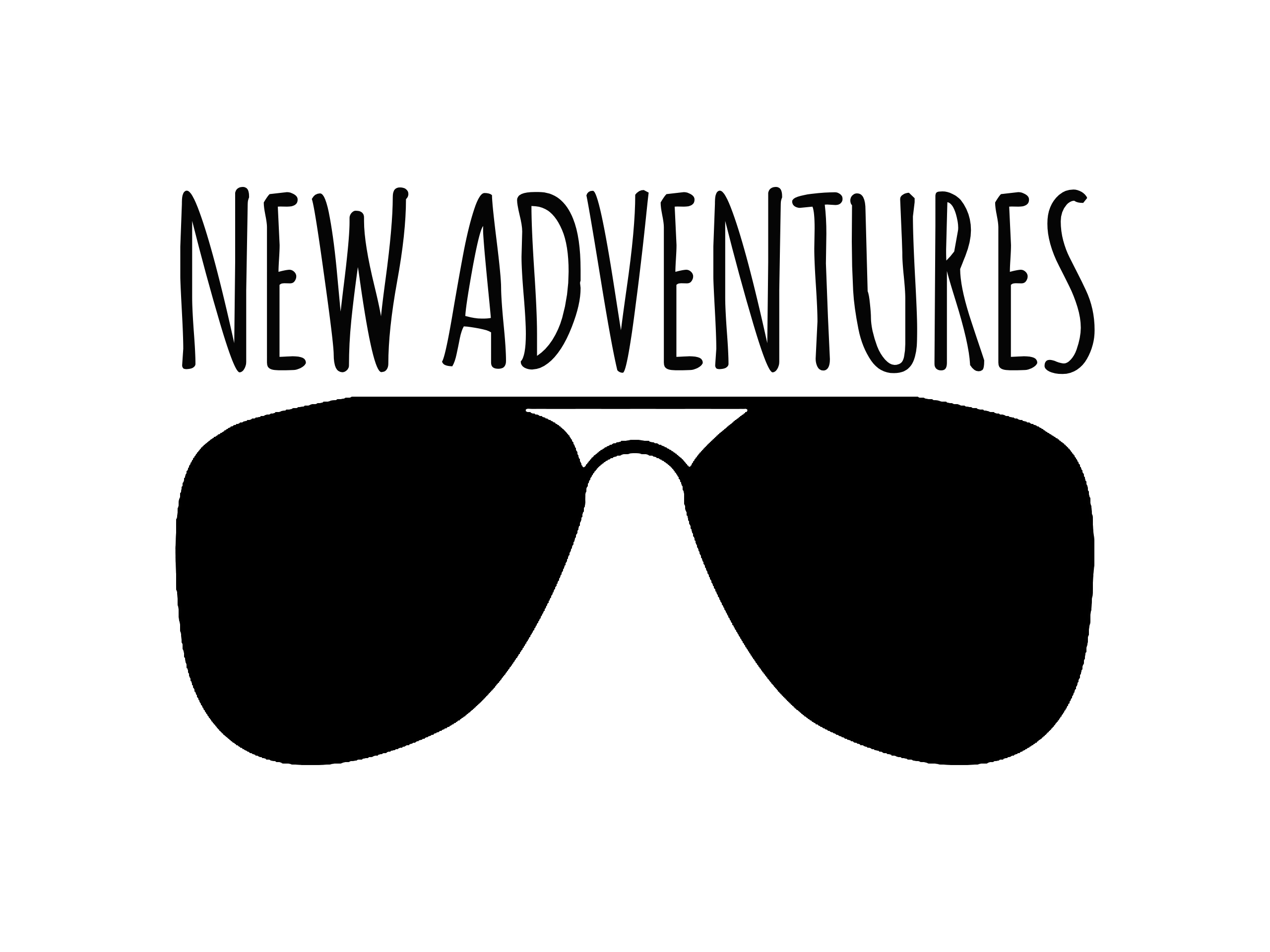 NEW ADVENTURES Sunglasses Car Decal - Permanent Vinyl Sticker for Cars, Vehicle, Doors, Windows, Laptop, and more!