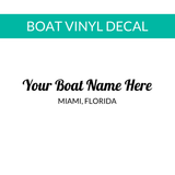 Personalized Boat Name Decal with City and State C21, B12