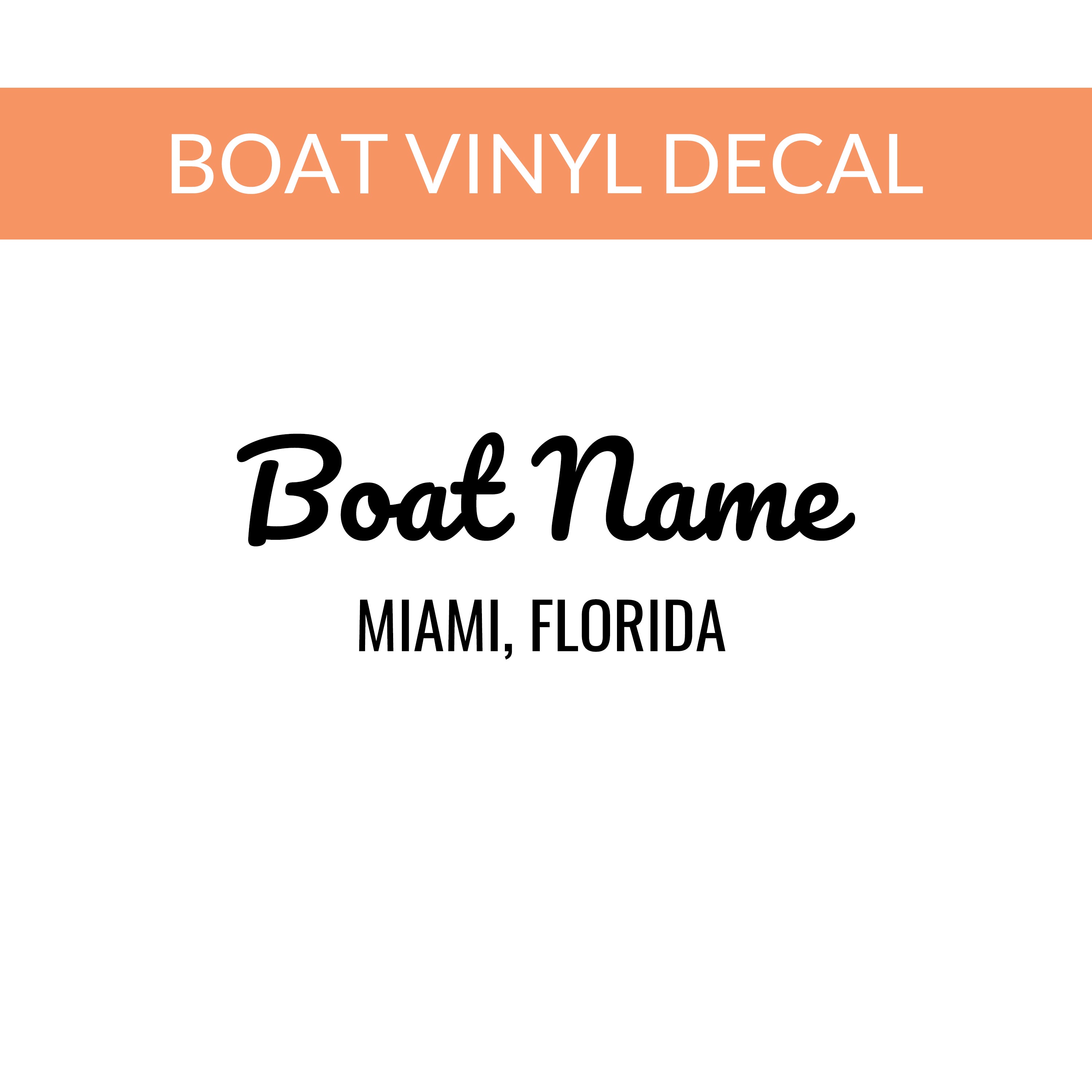 Personalized Boat Name Vinyl Decal with Hailing Port State - Permanent Marine-Grade for Signs, Speed boat, Fishing Vessel, Watercraft C12, B1