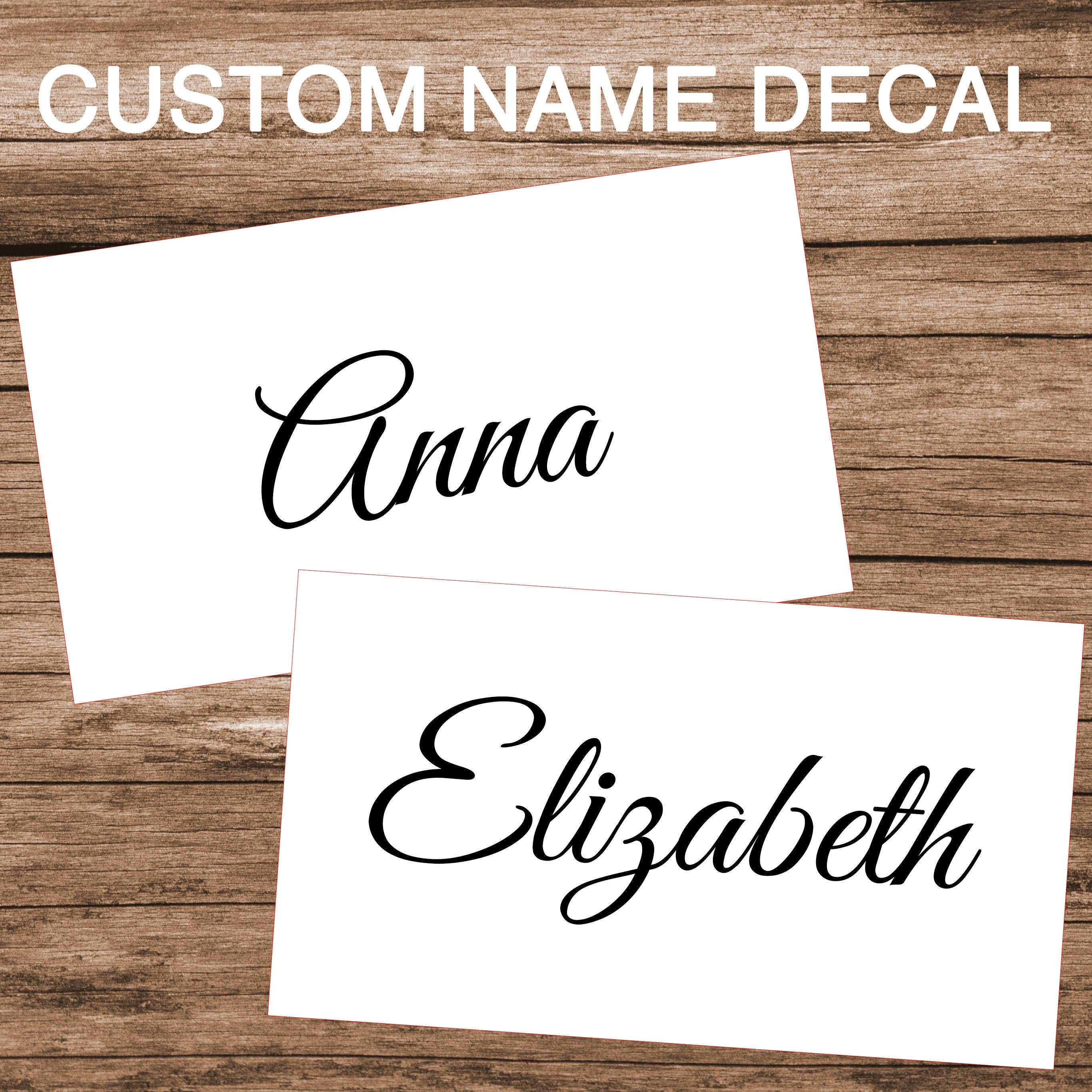 One Pair Custom Name Decals - Vinyl Name Sticker for Smooth, Hard Surfaces Like Tumblers, Laptops, and More!