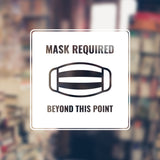 Mask Required Beyond This Point - Face Mask Social Distancing Vinyl Decal Sign for Windows, Doors, Walls of Small Businesses, and More!