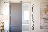 Vertical Restroom Sign Vinyl Decal for Restrooms, Restaurants, Wall Decor, Home Organization, Stores.