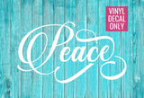 Peace Vinyl Decal for Walls, Signs, Holiday Ornaments, and Smooth Surfaces, Christmas Decor for Parties & Events,