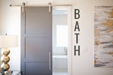 Vertical Bath Sign Vinyl Decal for Baths, Shower, Hotel, Spa, Wall Decor, Home Organization, Stores.