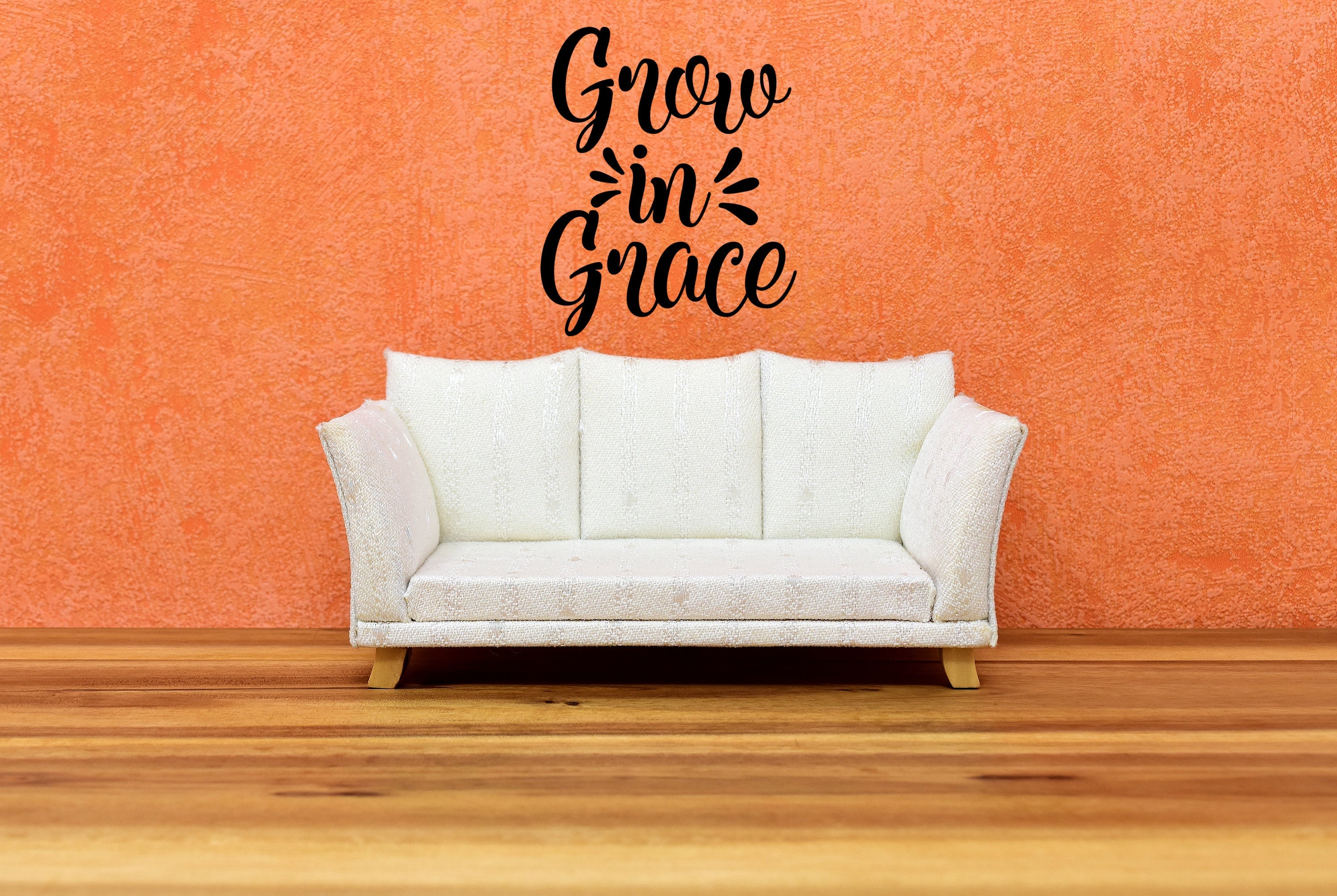 Grow in Grace Vinyl Decal - Indoor Home Decor for Walls, Doors, Glass, Windows, Signs, Housewarming Present,