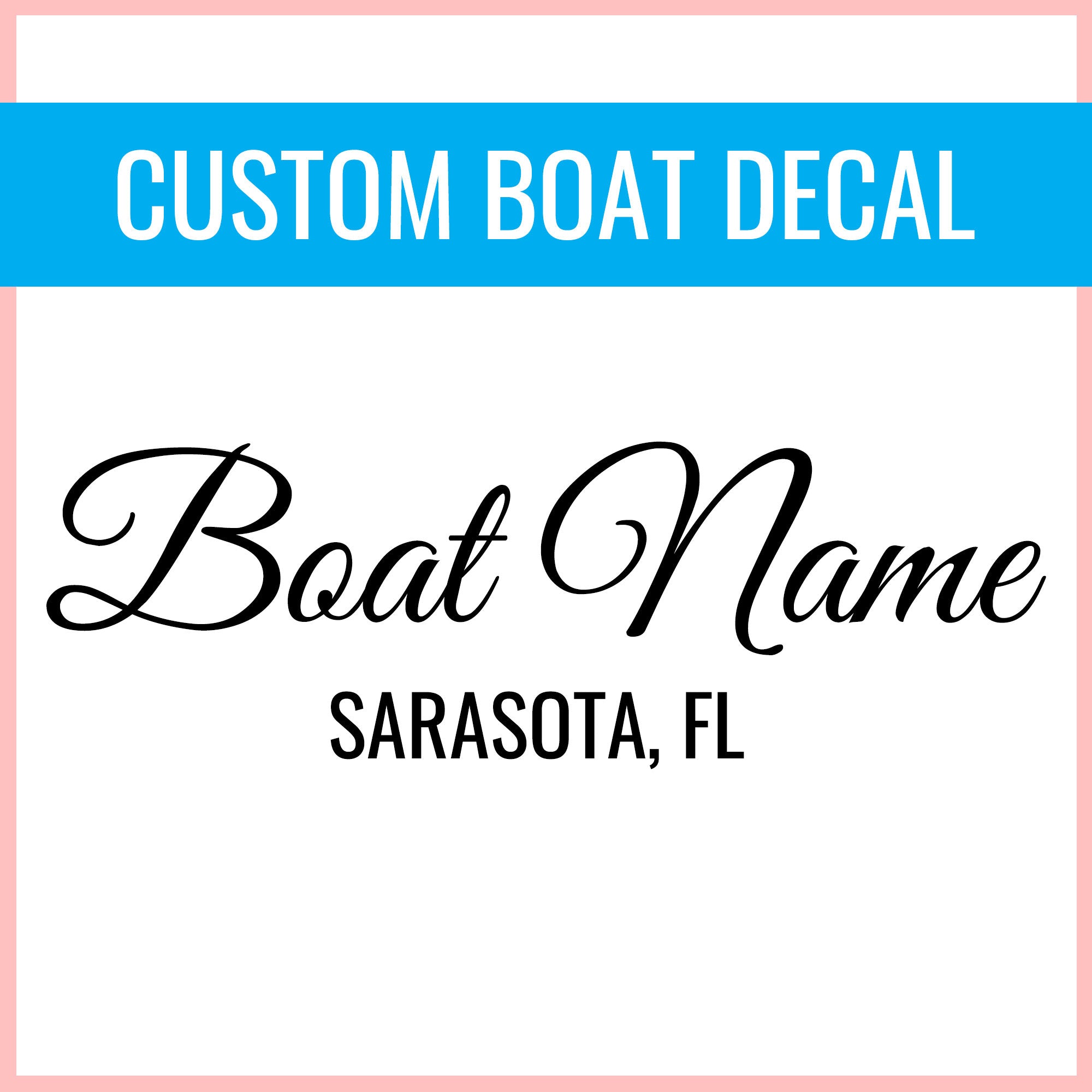 Custom Yacht Decal with Hailing Port State - Permanent Marine-Grade Vinyl Lettering for Signs, Transom, Boat, Ship, Sailboat, and More!