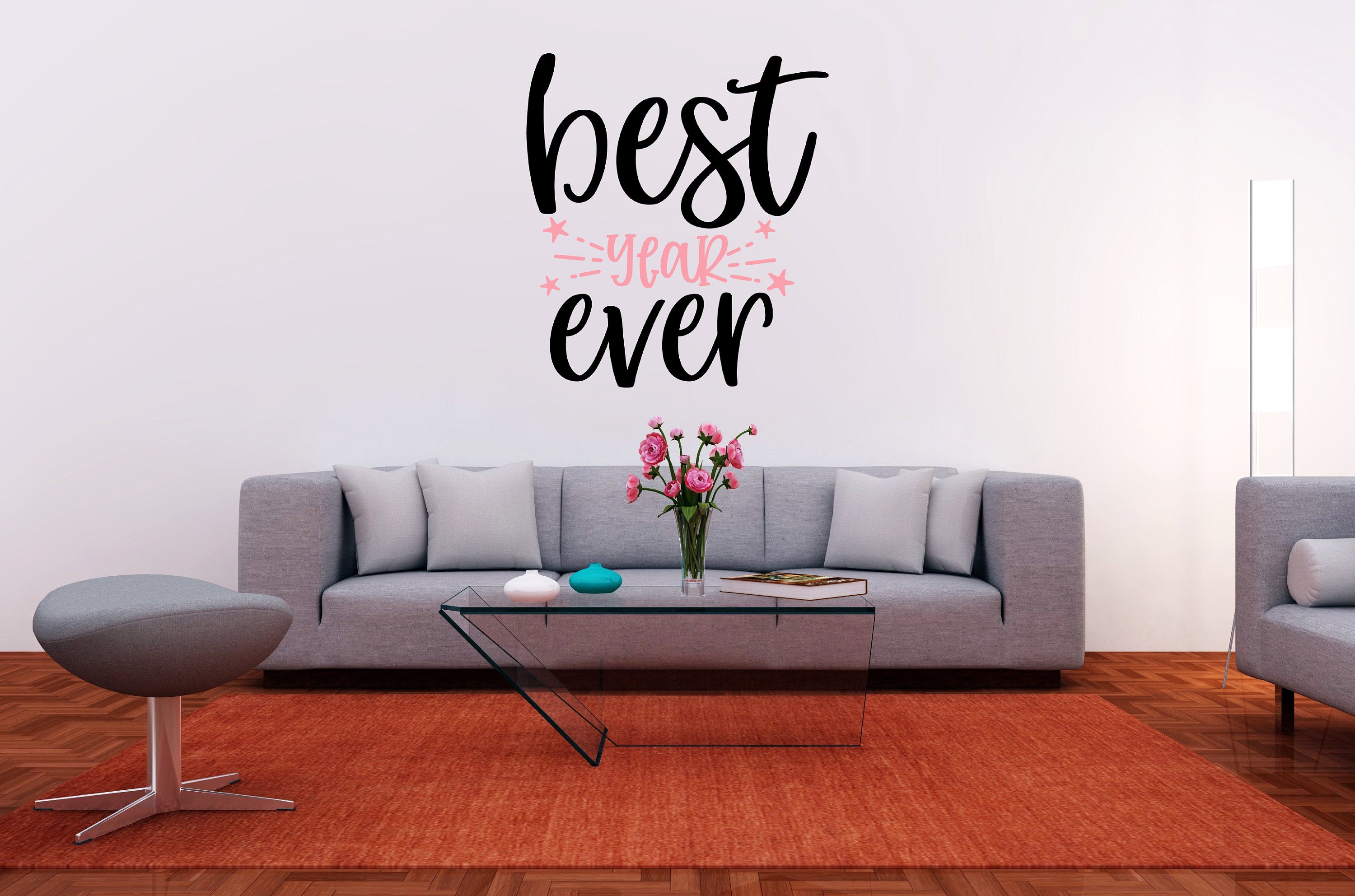 Best Year Ever Vinyl Decal for DIY Signs, Cars, Laptop, Tumblers, Walls, Wood, Metal, Glass, Party Decor, Gift, Permanent Outdoor-Grade