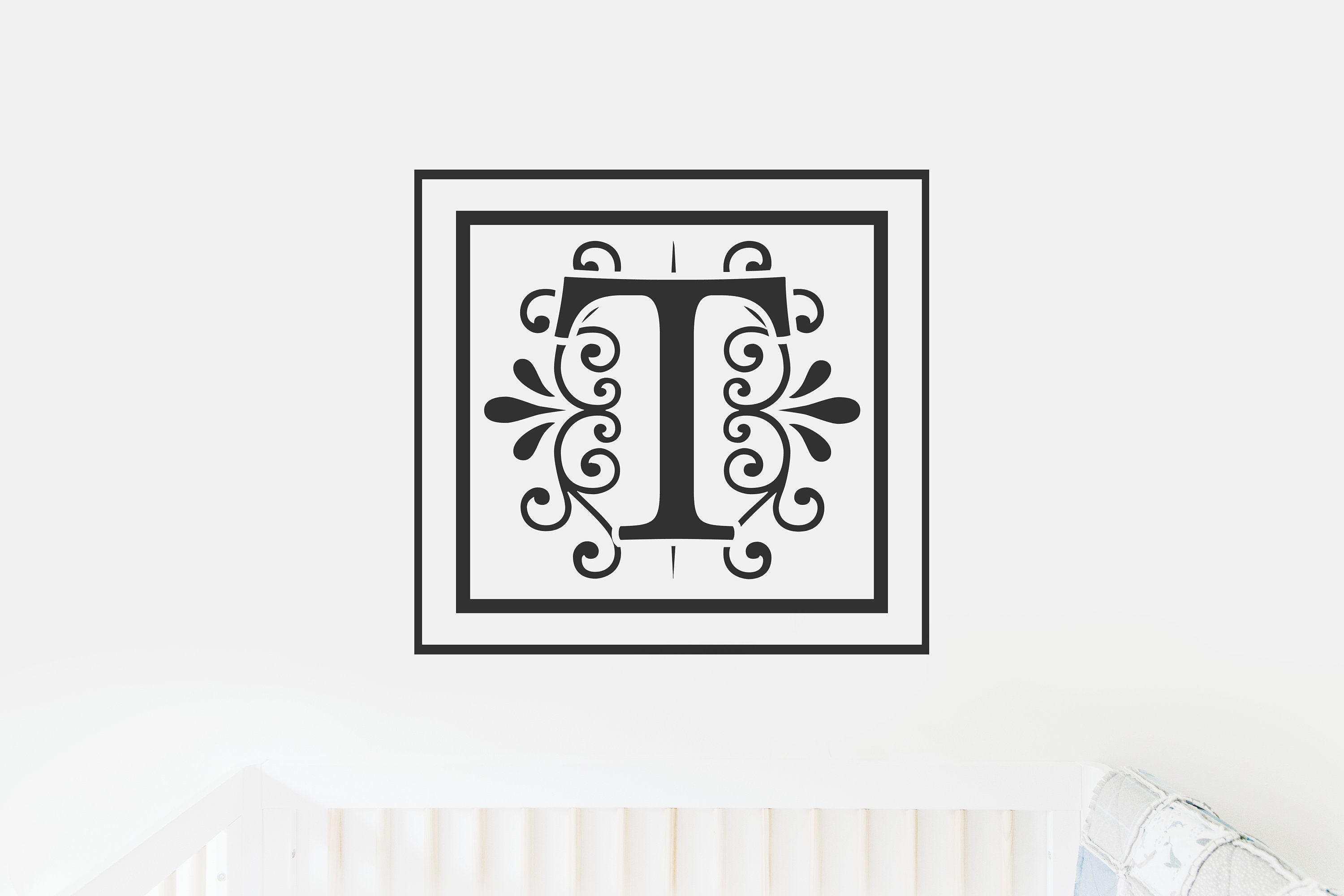 T Monogram Decal - Sticky Vinyl Sign for Wall Decor, Front Door, Entryway, House, Newlywed Gift, Housewarming,