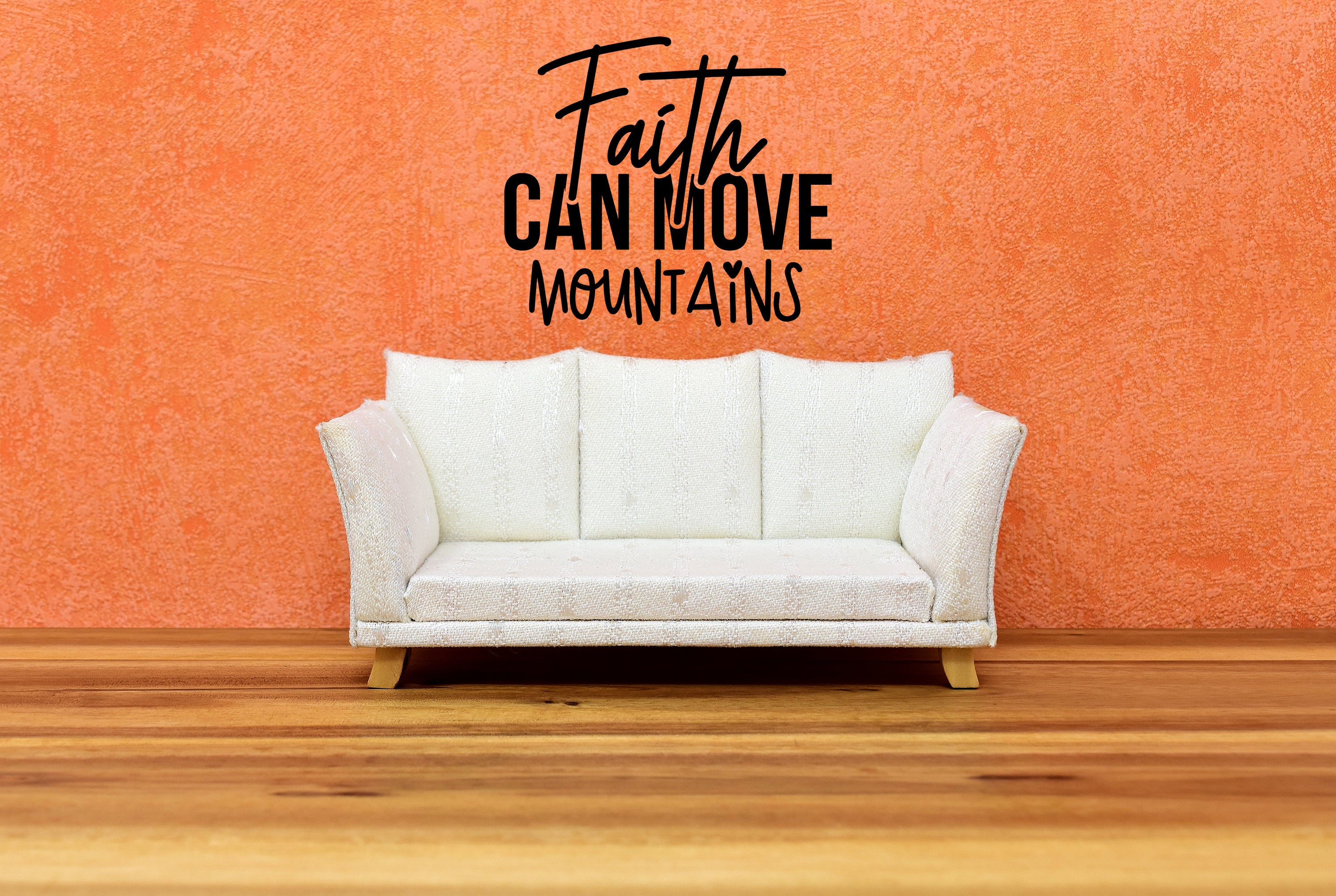 Faith Can Move Mountains Vinyl Decal - Indoor Home Decor for Walls, Doors, Glass, Signs, Housewarming Present,