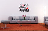 Kiss Me at Midnight Vinyl Decal for DIY Signs, Walls, Wood, Metal, New Year's Eve Party & Event Decor, Gift,