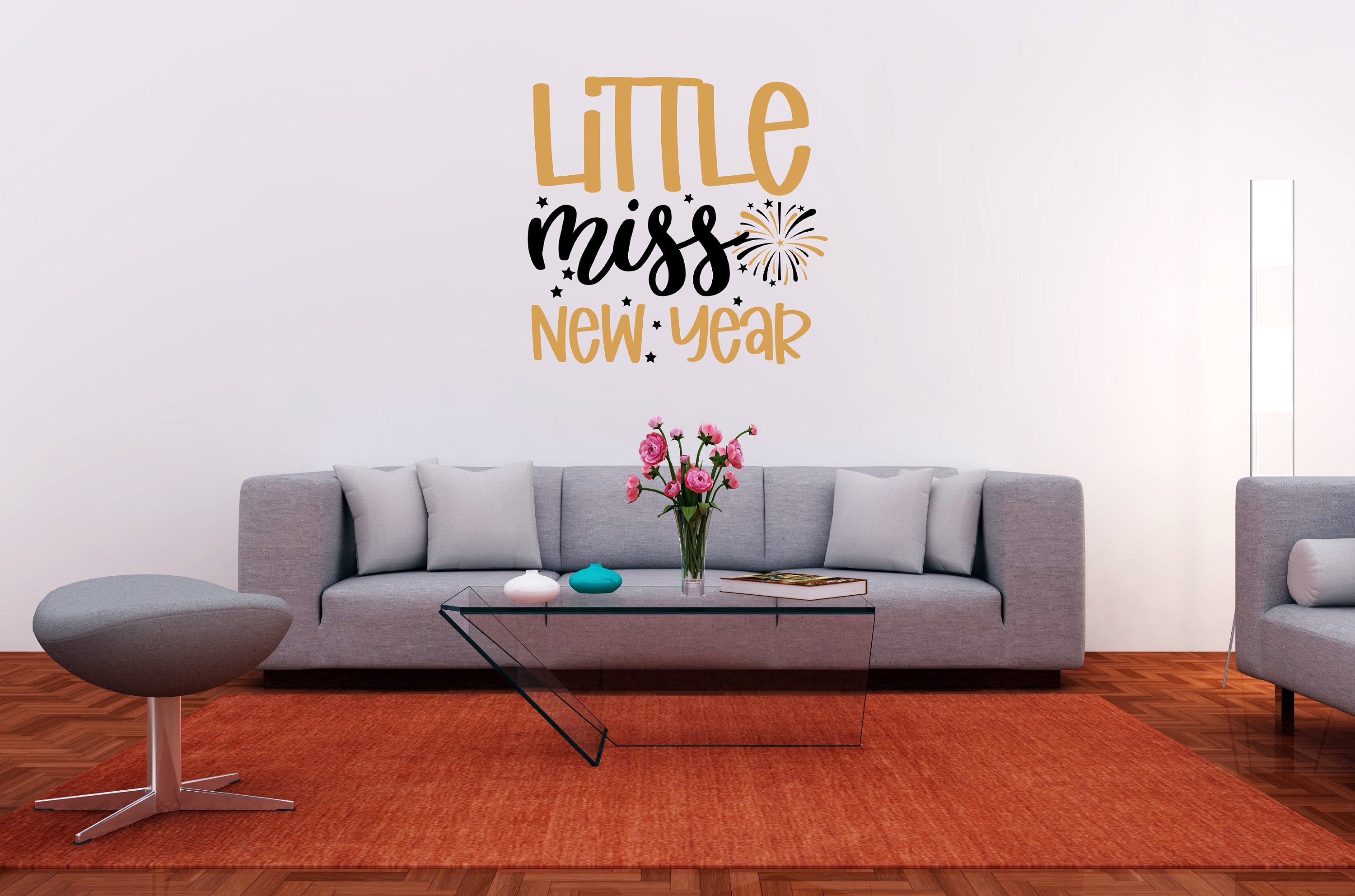 Little Miss New Year Vinyl Decal for DIY Signs, Walls, Wood, Metal, New Year's Eve Party & Event Decor, Gift,
