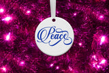 Peace Ornament for Christmas Holiday - 3 inches, Round, Heart Shape or Arabesque Tile Available