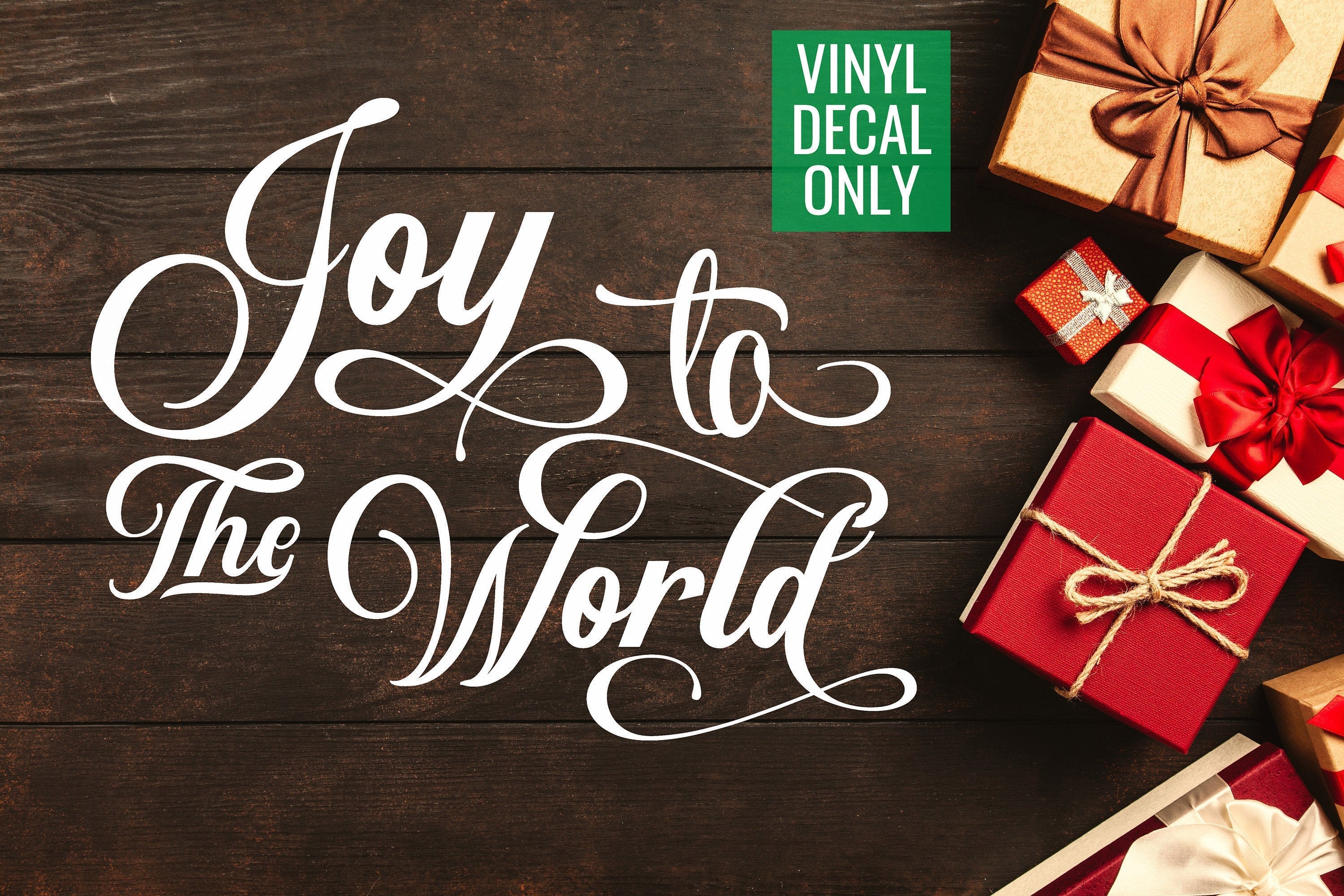 Joy to the World Vinyl Decal Walls, Signs, Ornaments, Other Smooth Surfaces, Christmas Decor for Parties & Events,