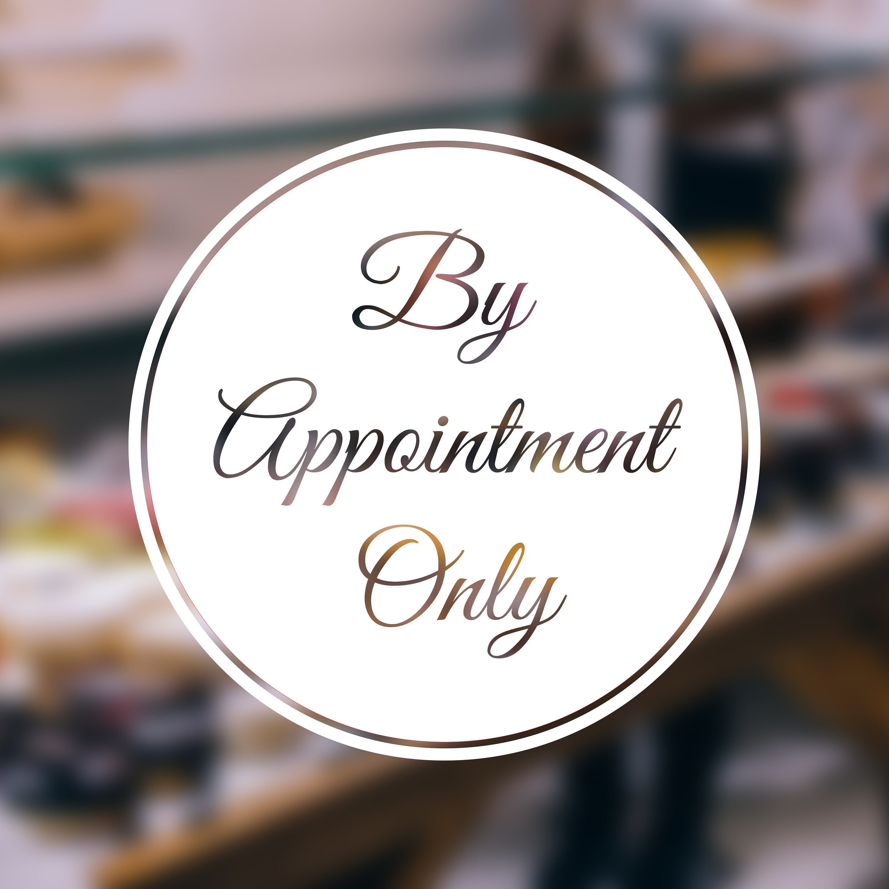 By Appointment Only - Social Distancing Vinyl Decal for Businesses, Stores, Shops, Restaurants, and More!