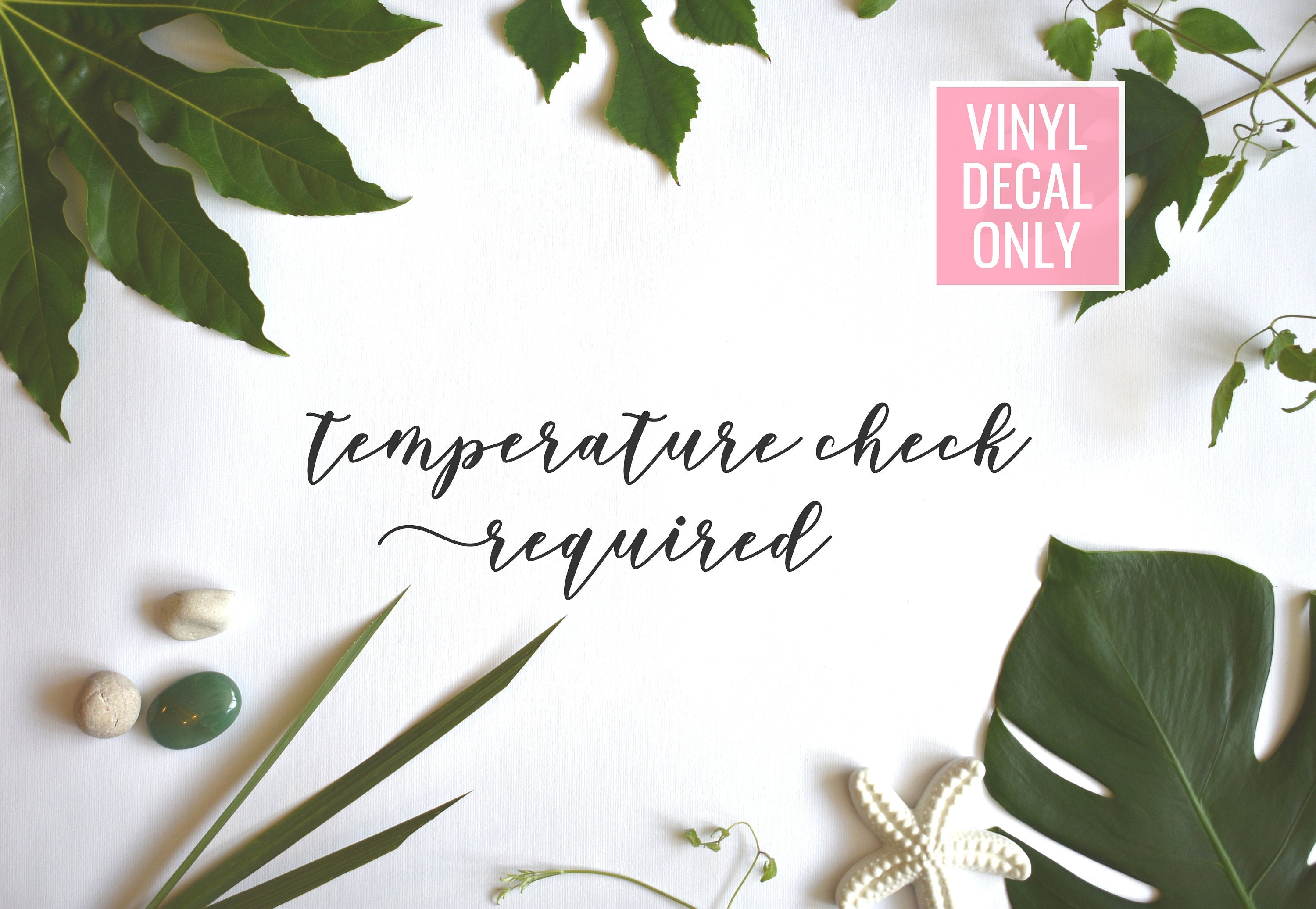 Temperature Check Required Decal - Temp Check Vinyl Decals for Shops, Spa, Hair Salon, Barber Shop, Restaurants, Businesses, and More!